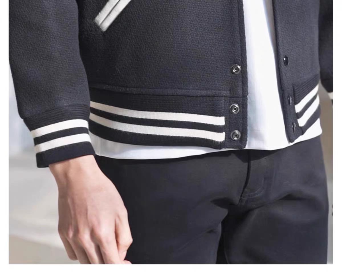 MERCHARK權志龍GD同款楊樹林SLP拼接撞色羊毛呢夾克INS夾克棒球服